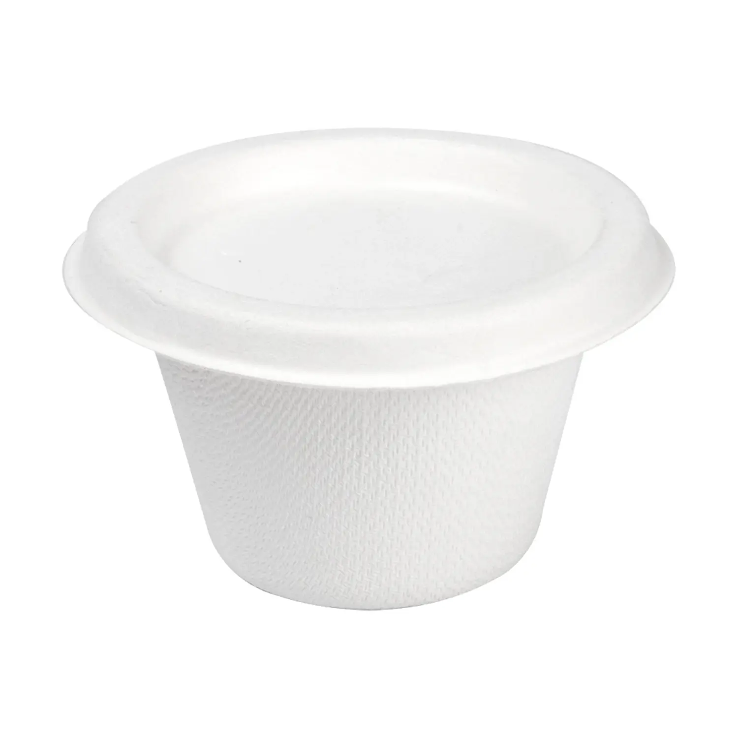 Mini terrine + coperchi bionic 120 ml ø7,4x5,1+0,7 cm bianco bagassa (800 unità)