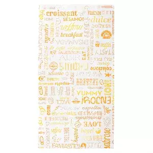Sacchetti croissant 'orange parole' 33 g/m2 19+8x35 cm bianco cellulosa (250 unità)