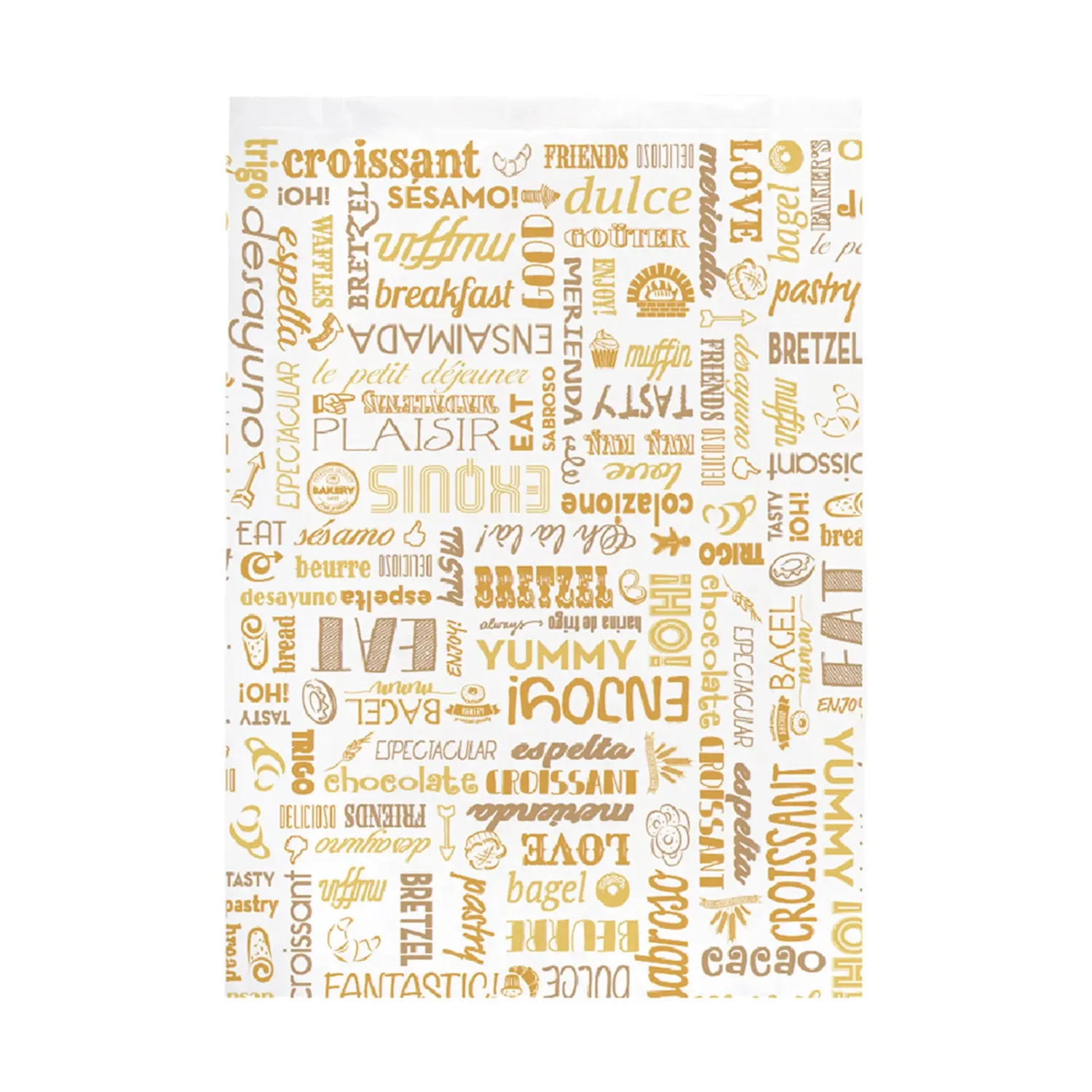Sacos p/croissants 'orange parole' 33 g/m2 26+8x35 cm branco celulose (250 unidade)