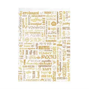 Sacchetti croissant 'orange parole' 33 g/m2 26+8x35 cm bianco cellulosa (250 unità)