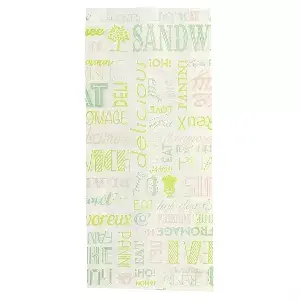Sacchetti sandwiches pfas free 'green parole' 32 g/m2 12+4x26 cm bianco pergamana antigrassi (500 unità)