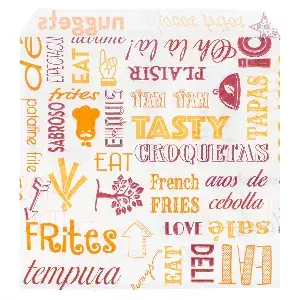 Sacos de frita pfas free 'parole' 35 g/m2 12x12 cm branco perg.anti-gordura (1000 unidade)