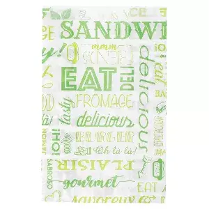 Sacchetti hamburger pfas free 'green parole' 32 g/m2 12+7x18 cm verde pergamana antigrassi (500 unità)