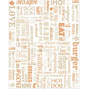 Carta antigrasso fast food pfas free 'orange parole' 35 g/m2 28x34 cm bianco pergamana antigrassi (1000 unità)