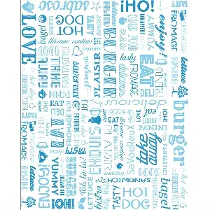 Carta antigrasso fast food 'blue parole' 35 g/m2 28x34 cm bianco pergamana antigrassi (1000 unità)