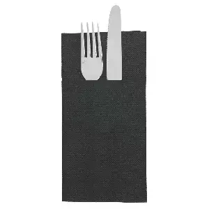 Servilletas canguro double point  18 g/m2 39x40 cm negro tissue (1400 unid.)