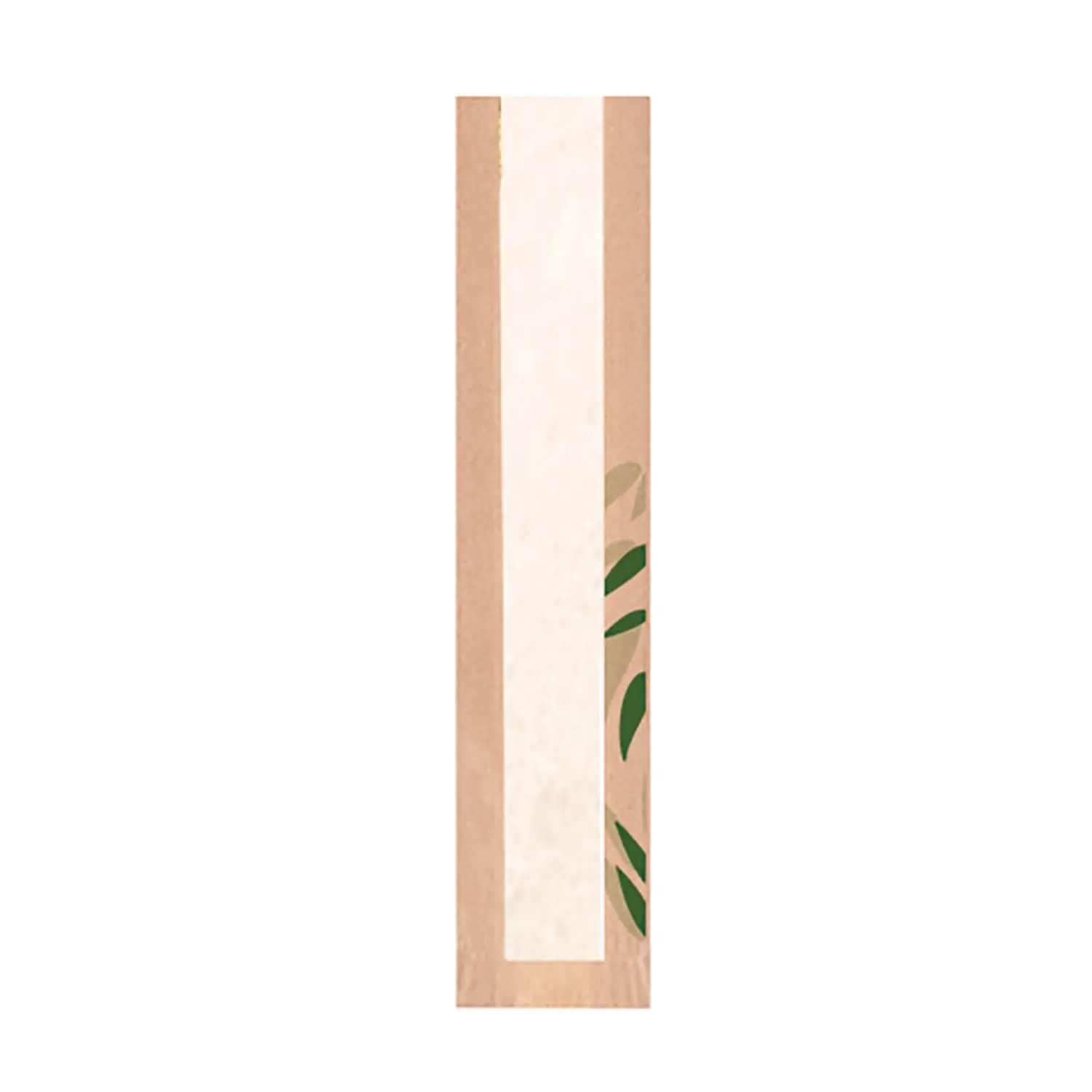 Sacchetti pane con finestra eco 'feel green - just paper' 32 g/m2 9+4x35 cm naturale kraft (250 unità)