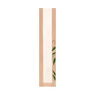 Sacchetti pane con finestra eco 'feel green - just paper' 32 g/m2 9+4x35 cm naturale kraft (250 unità)