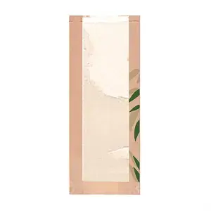 Sacchetti pane con finestra eco 'feel green - just paper' 32 g/m2 14+4x35 cm naturale kraft (500 unità)