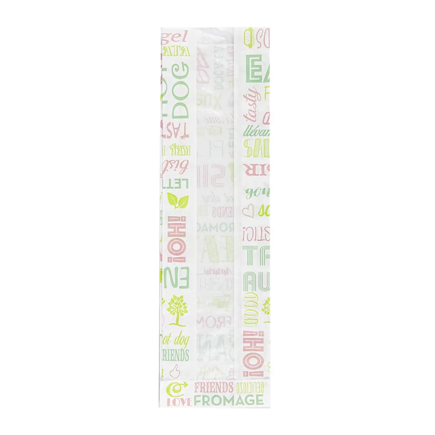 Sacchetti baguette con finestra eco pfas free 'parole - just paper' 32 g/m2 9+4,5x30 cm bianco pergamana antigrassi (250 unità)