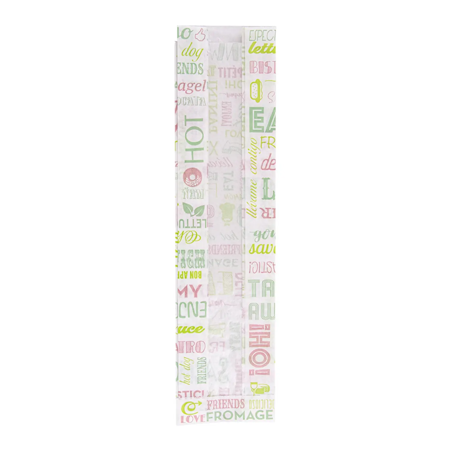 Sacos p/baguette c/janela eco pfas free 'parole - just paper' 32 g/m2 9+6x35 cm branco perg.anti-gordura (250 unidade)