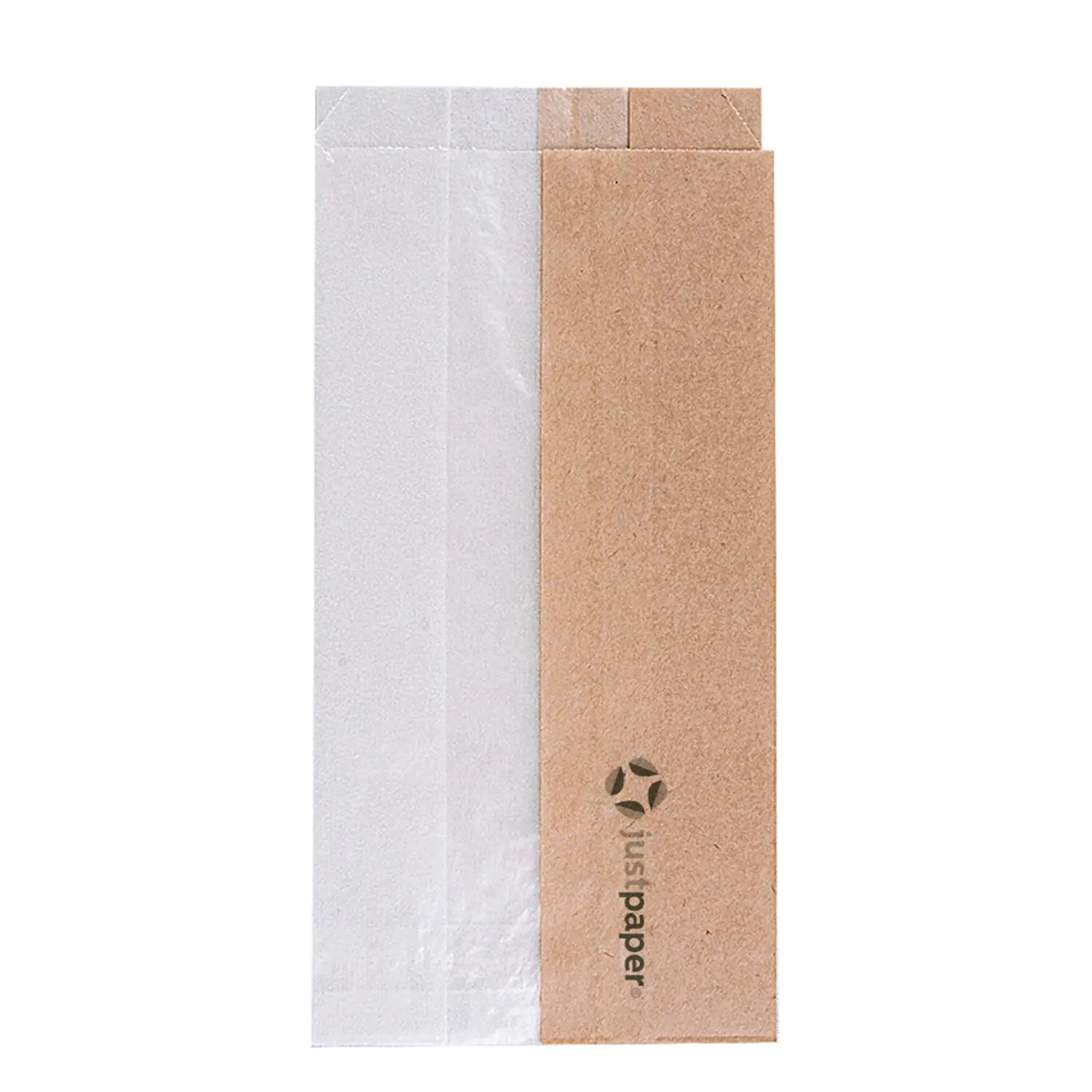 Sacchetti per sandwiches con finestra eco pfas free 'just paper' 38 g/m2 9+5,5x18 cm naturale pergamana antigrassi (250 unità)