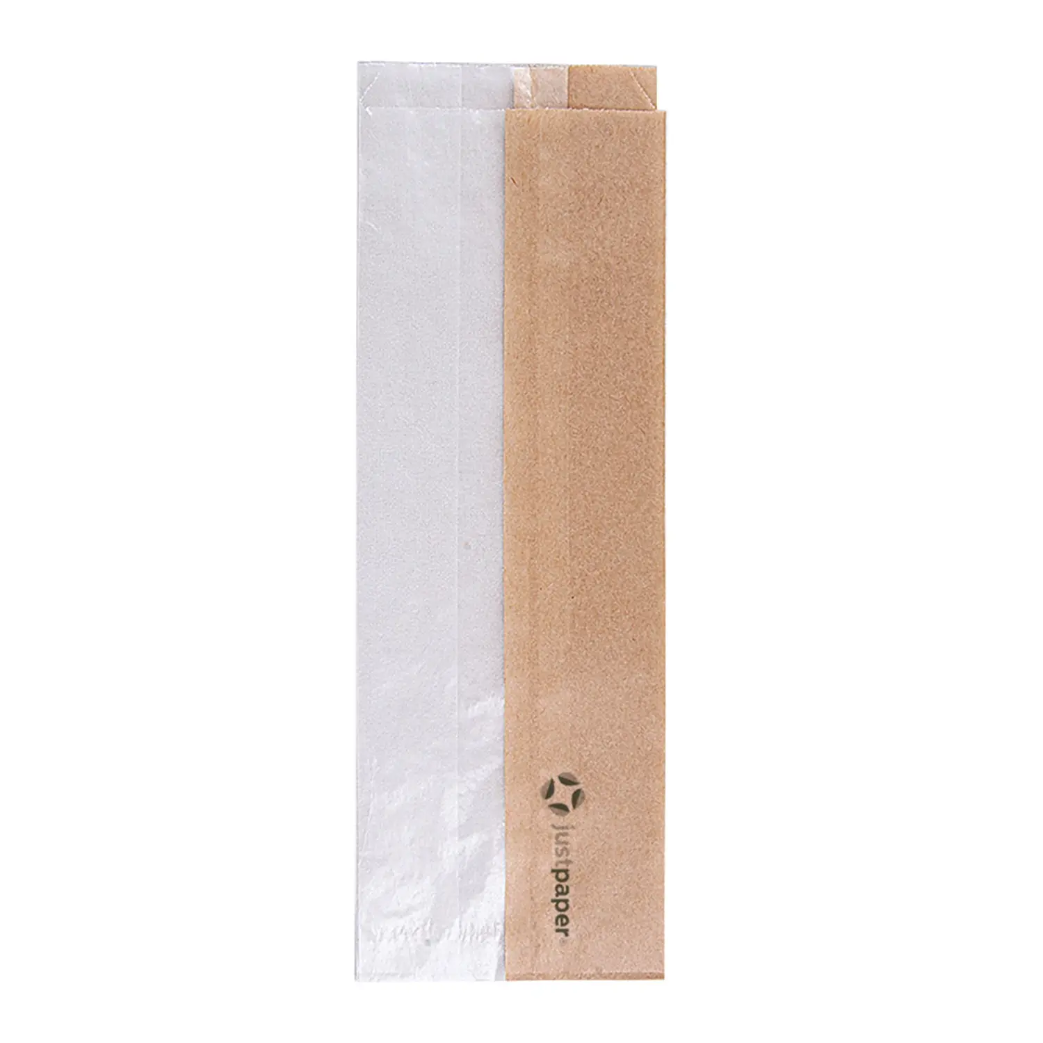 Sacchetti per sandwiches con finestra eco pfas free 'just paper' 40 g/m2 9+5,5x26 cm naturale pergamana antigrassi (250 unità)
