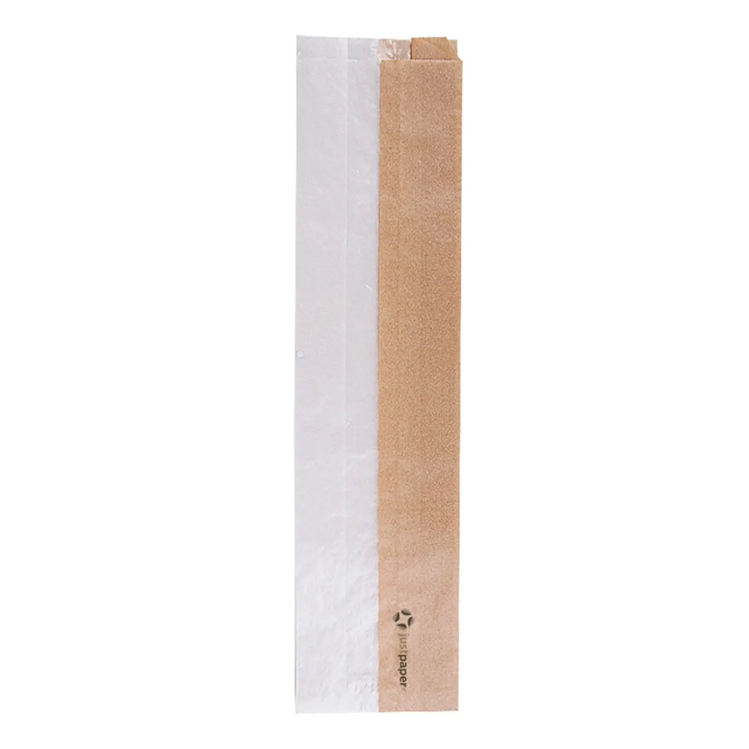 Sacchetti per sandwiches con finestra eco pfas free 'just paper' 40 g/m2 9+5,5x38 cm naturale pergamana antigrassi (250 unità)