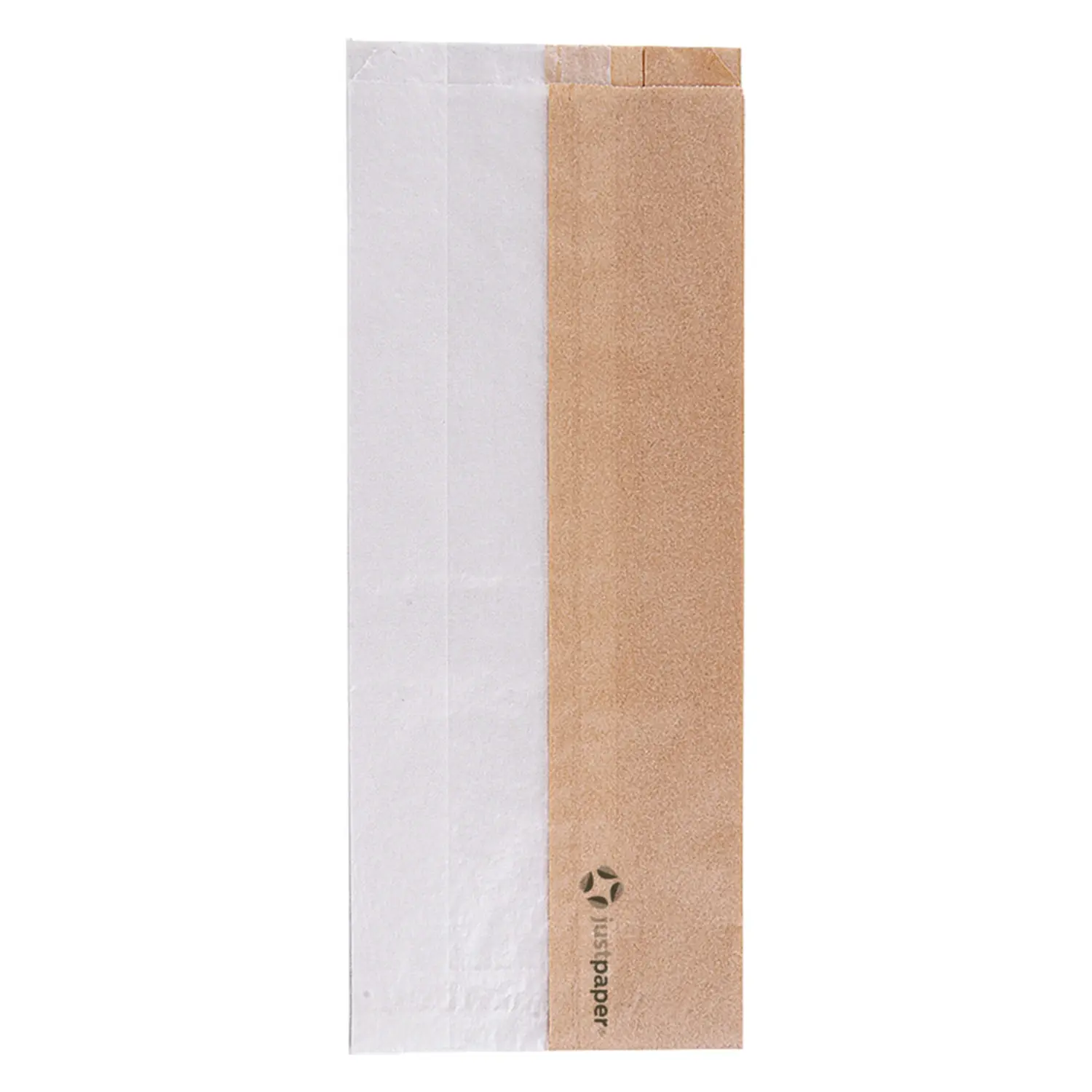Sacchetti per sandwiches con finestra eco pfas free 'just paper' 40 g/m2 12+6x30 cm naturale pergamana antigrassi (250 unità)