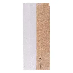 Sacchetti per sandwiches con finestra eco pfas free 'just paper' 40 g/m2 12+6x30 cm naturale pergamana antigrassi (250 unità)