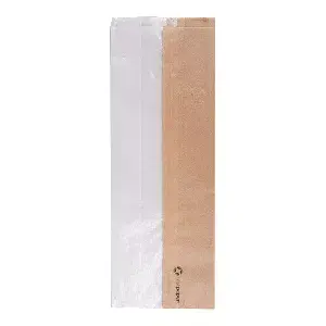 Sacchetti per sandwiches con finestra eco pfas free 'just paper' 40 g/m2 14+8x38 cm naturale pergamana antigrassi (250 unità)