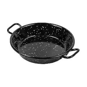 Mini paella in acciaio smaltato artinox  ø10x2 cm nero acciaio (10 unità)
