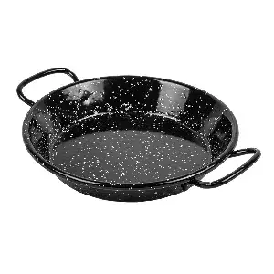 Mini paella in acciaio smaltato artinox  ø15x2 cm nero acciaio (10 unità)
