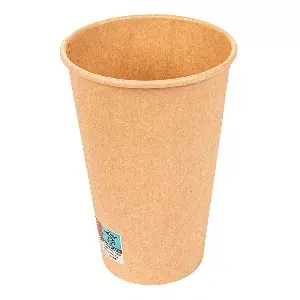 Bicchieri bevande calde 1 parete  480 ml - 16 oz 300 + 18 pe g/m2 ø9/6x13,2 cm marrone cartone (1000 unità)