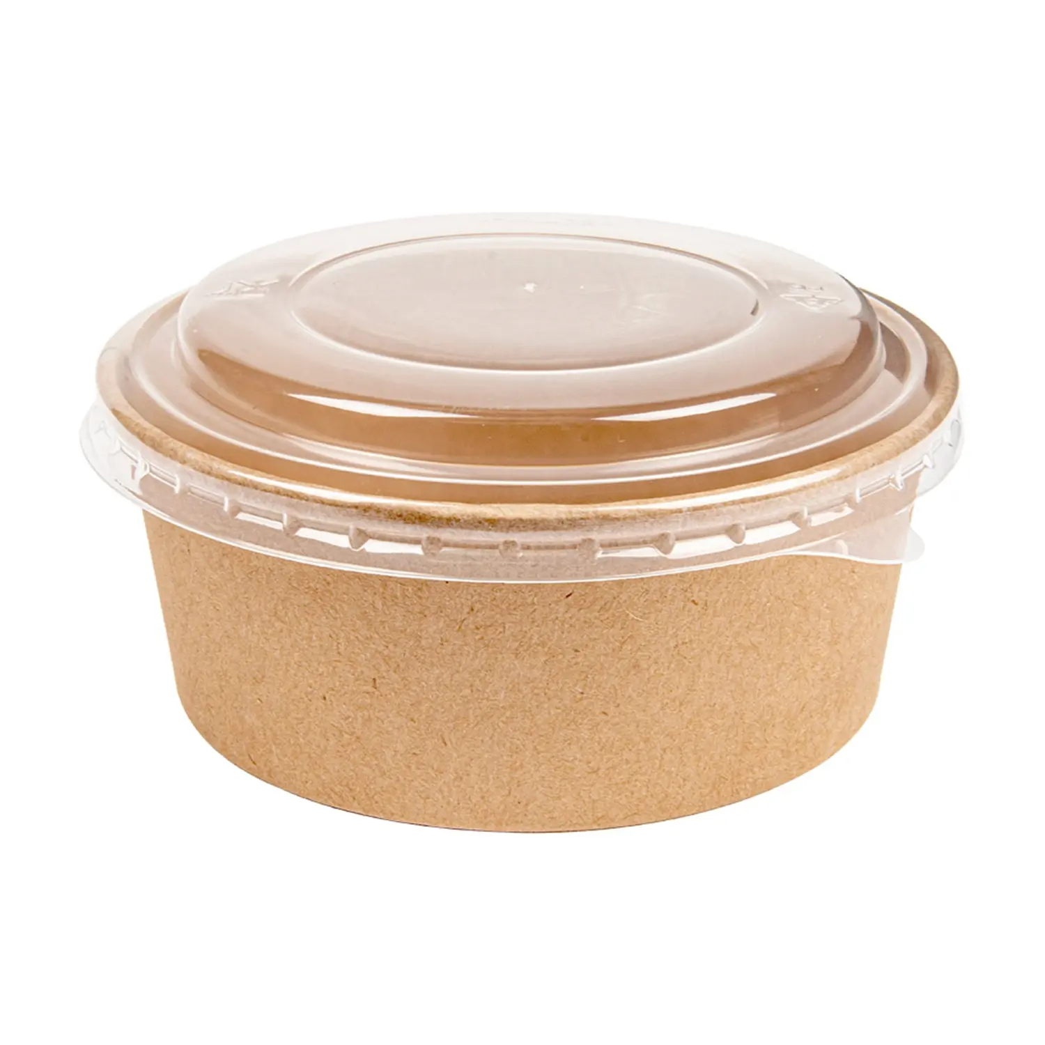 Combo insalatiera + copperchio pet  750 ml - 25 oz 300 + 18 pe g/m2 ø15/12,8x6 cm naturale kraft (200 unità)