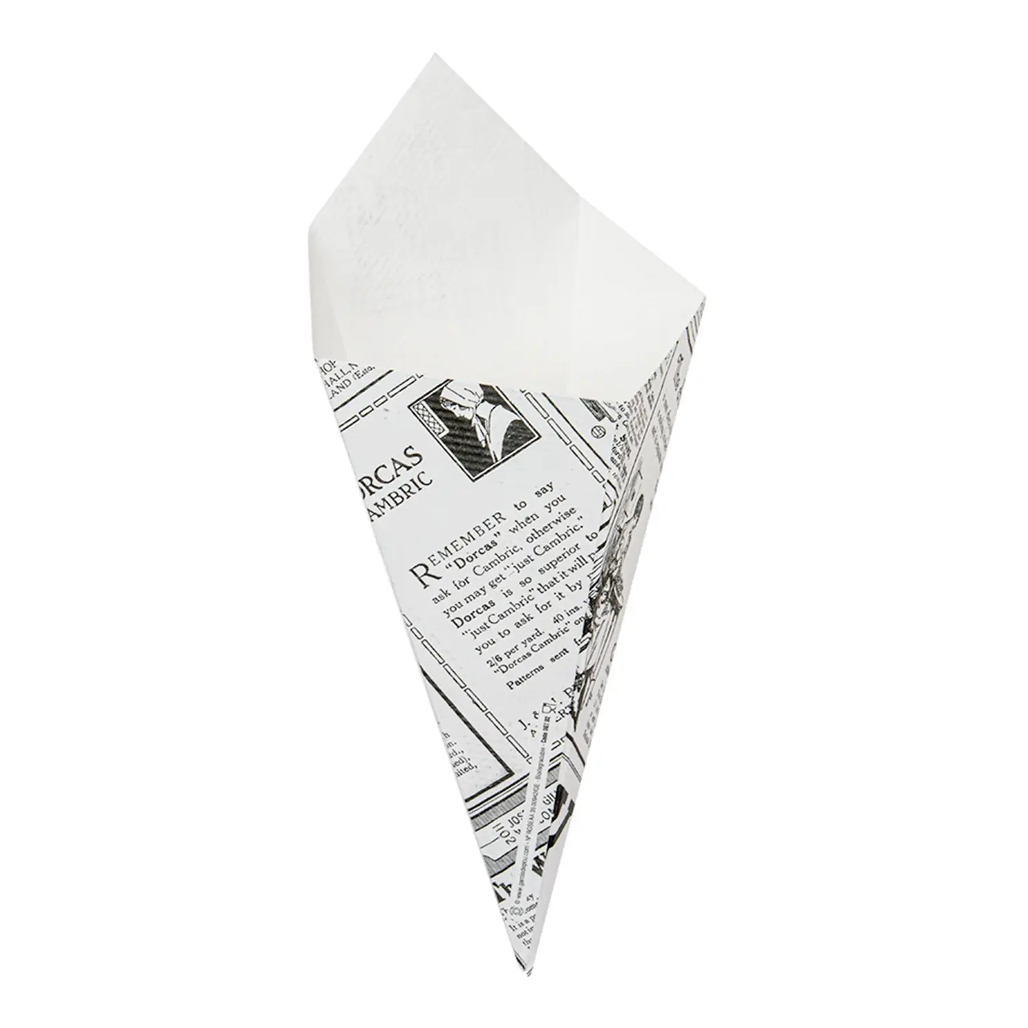 Coni per fritti thepack 'times' 100 g 12,8x21,7 cm bianco cartone nano-micro (1600 unità)