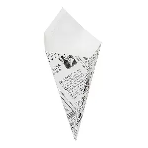 Coni per fritti thepack 'times' 100 g 12,8x21,7 cm bianco cartone nano-micro (1600 unità)