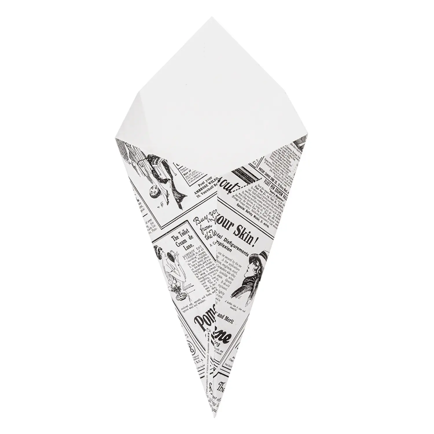 Coni per fritti thepack 'times' 250 g 15,7x26,8 cm bianco cartone nano-micro (1200 unità)