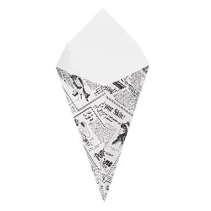 Cones batatas fritas thepack 'times' 250 g 15,7x26,8 cm branco cartão nano-micro (1200 unidade)