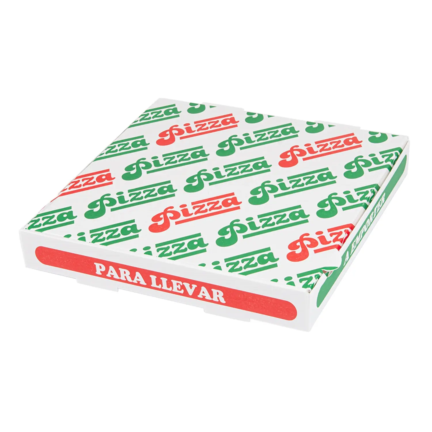 Scatola pizza   26x26x3,8 cm bianco cartone a microcanali (100 unità)