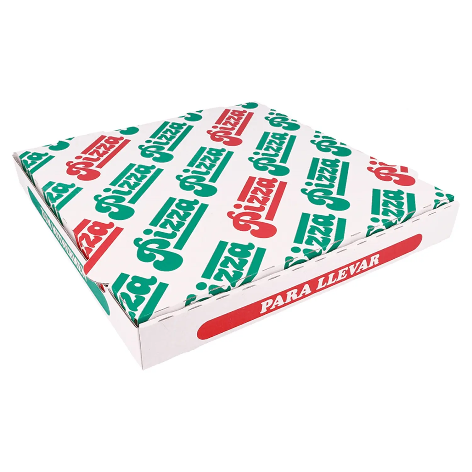 Scatola pizza   29x29x3,8 cm bianco cartone a microcanali (100 unità)