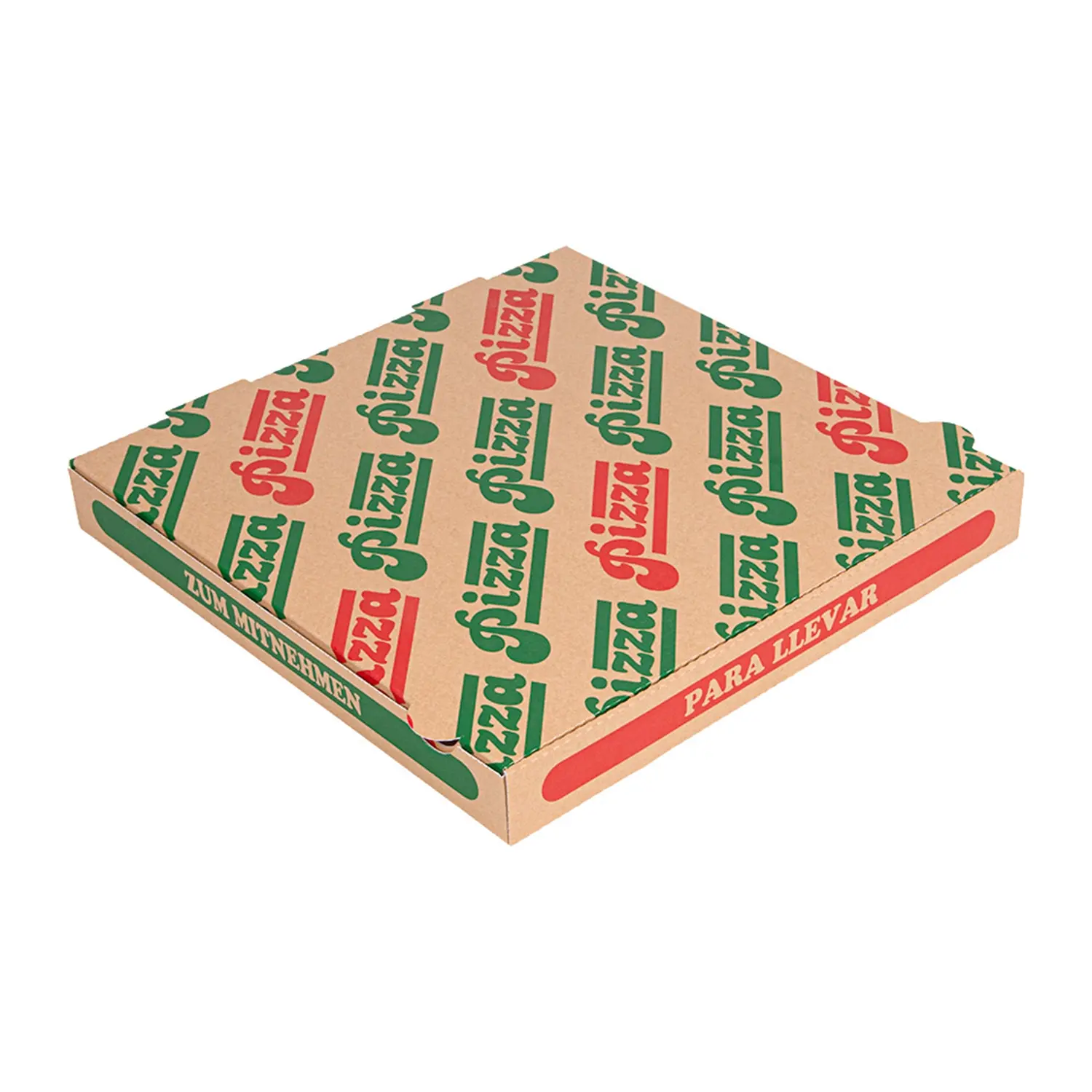Scatola pizza   33x33x3,8 cm naturale cartone a microcanali (100 unità)