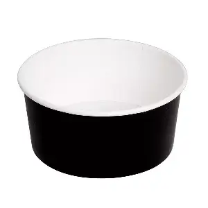 Ensaladeras  750 ml 320 + 18 pe g/m2 ø 14,5/12,5x7 cm negro cartón (500 unid.)