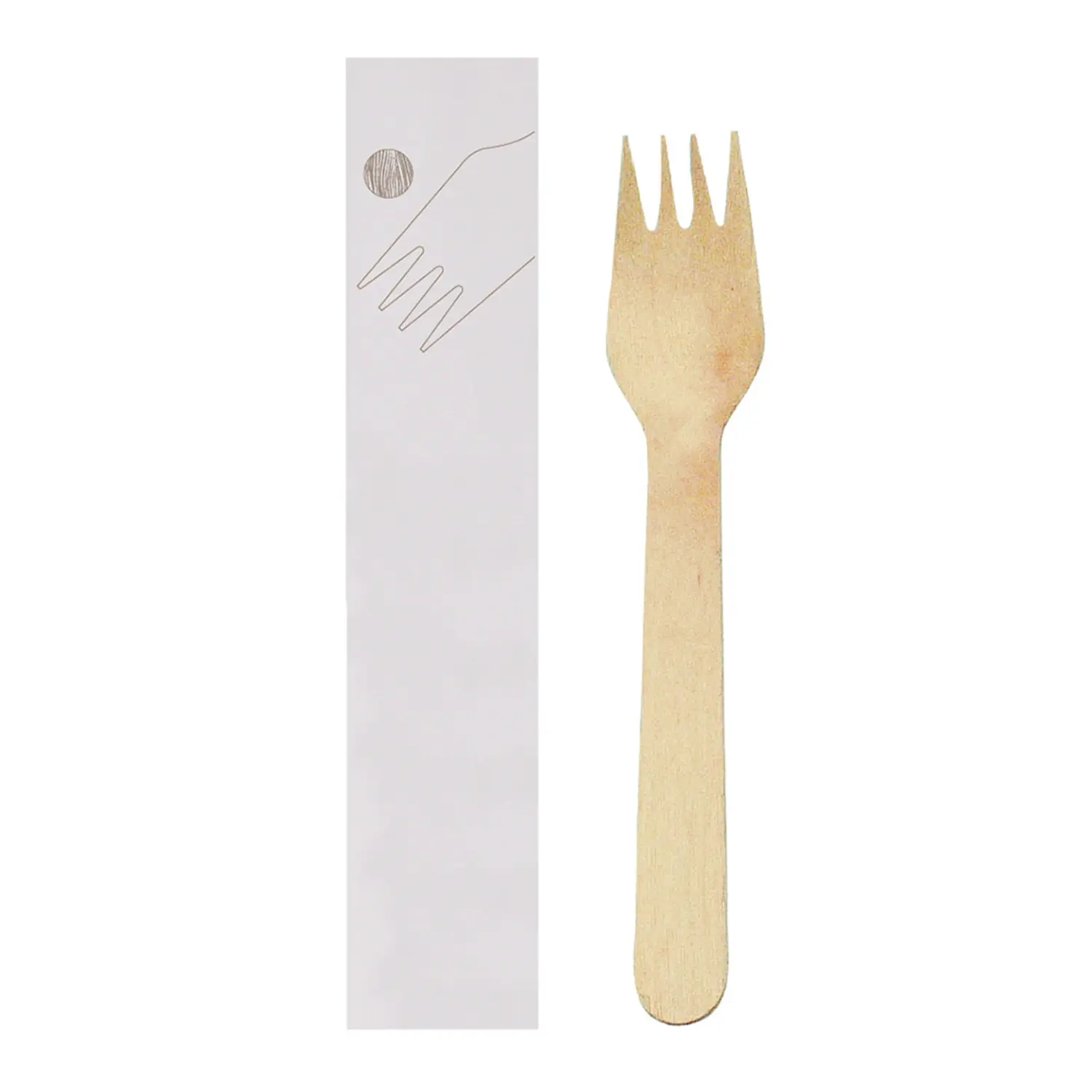 Forchetta imbustati wood 'makan'  15,5 cm naturale legno (100 unità)