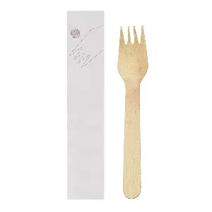 Forchetta imbustati wood 'makan'  15,5 cm naturale legno (100 unità)