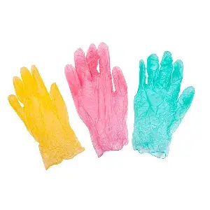 Guanti con talco   size: l colori varie pvc (100 unità)