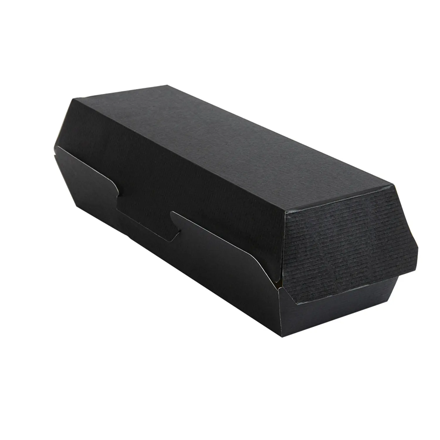 Vaschette hot dog thepack  23,2x9x6,3 cm nero cartone nano-micro (450 unità)