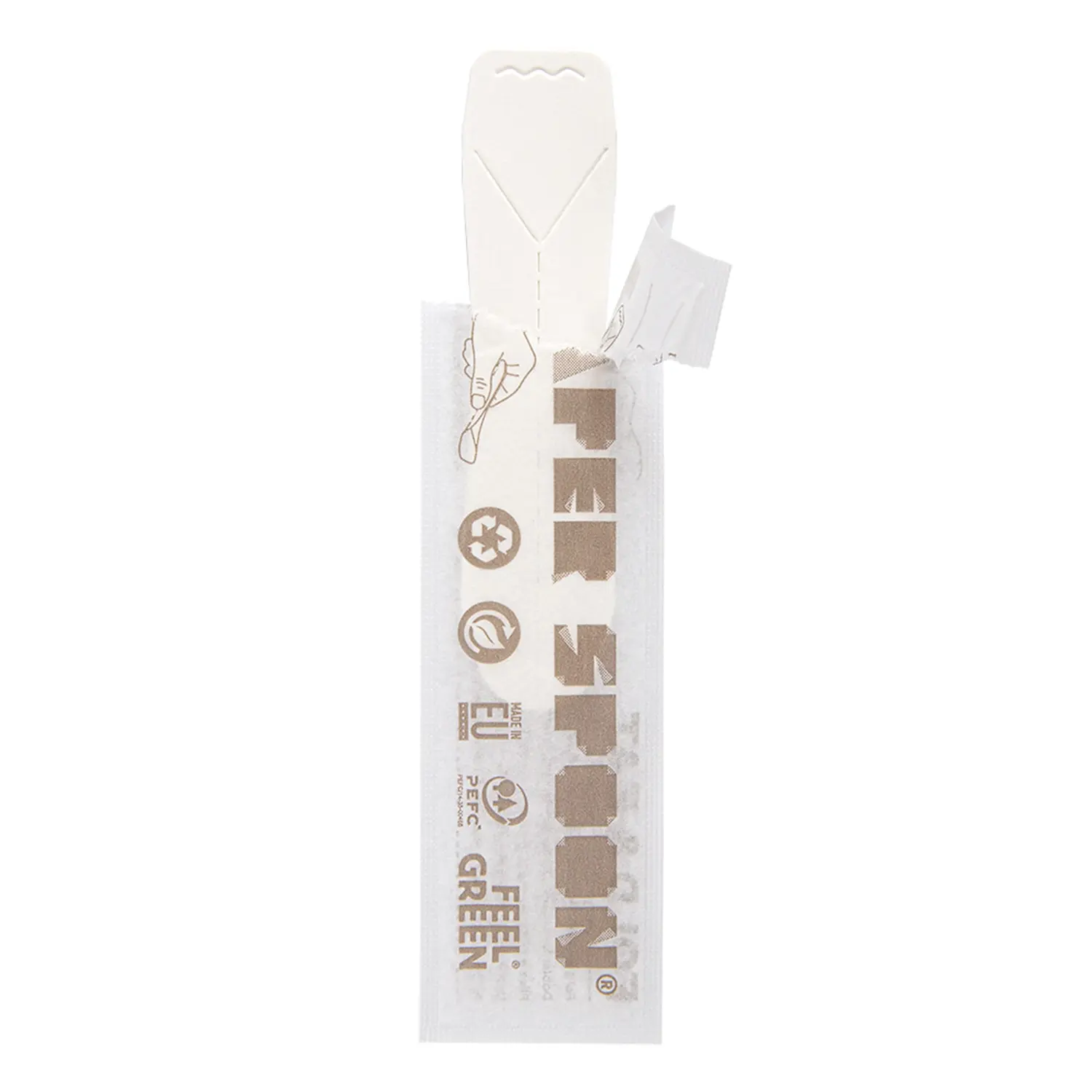 Cucchiaino per gelati imbustato paper spoon  590 g/m2 9,4 cm bianco cartone (400 unità)