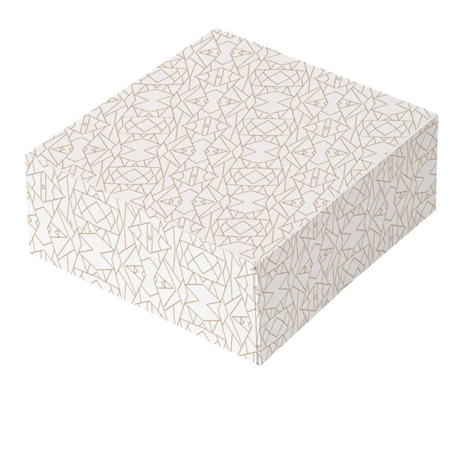 Scatole per pasticceria senza finestra thepack 'deco'  18x18x7,5 cm bianco cartone nano-micro (50 unità)