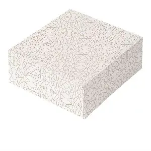 Scatole per pasticceria senza finestra thepack 'deco'  18x18x7,5 cm bianco cartone nano-micro (50 unità)
