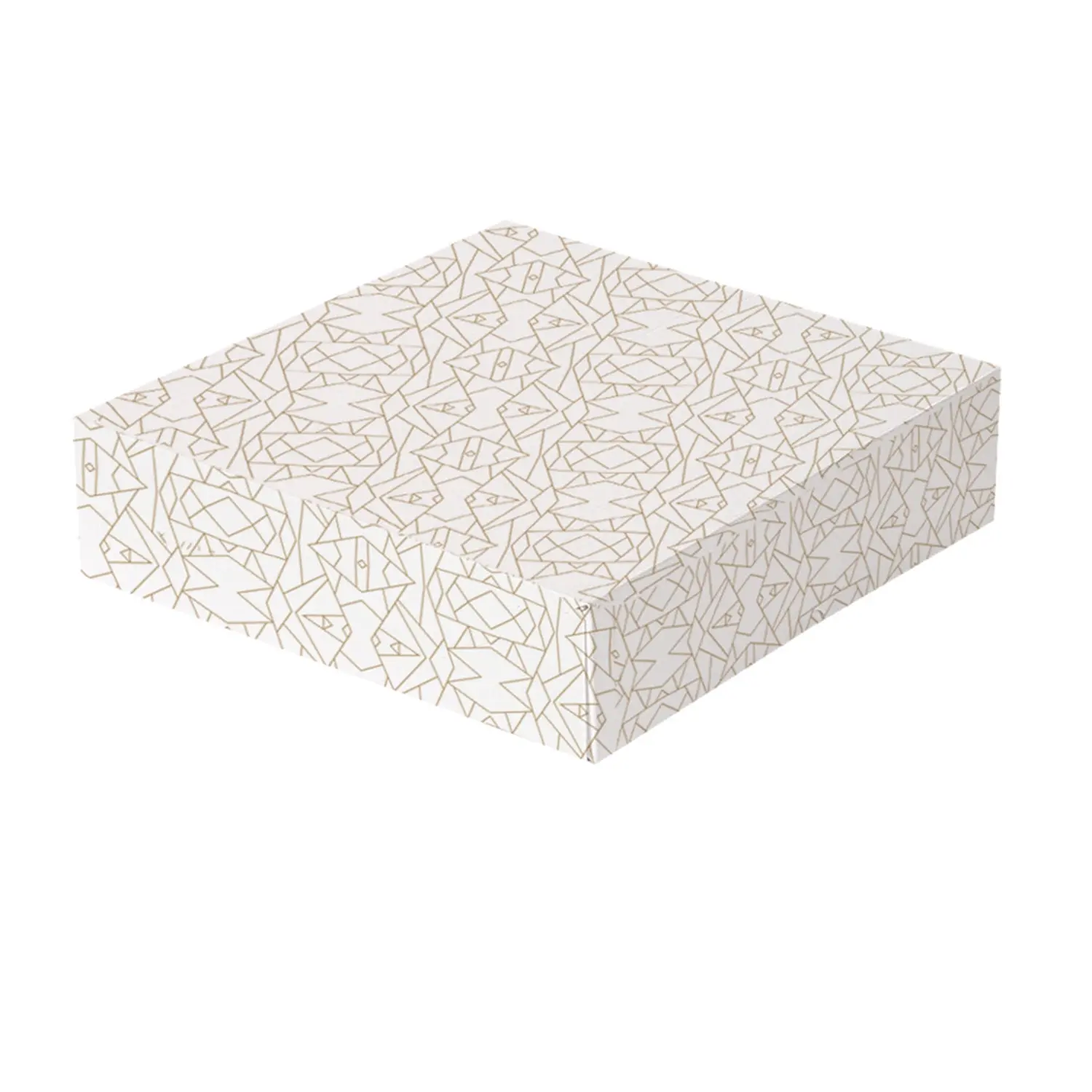 Scatole per pasticceria senza finestra thepack 'deco'  23x23x7,5 cm bianco cartone nano-micro (50 unità)