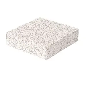 Scatole per pasticceria senza finestra thepack 'deco'  23x23x7,5 cm bianco cartone nano-micro (50 unità)