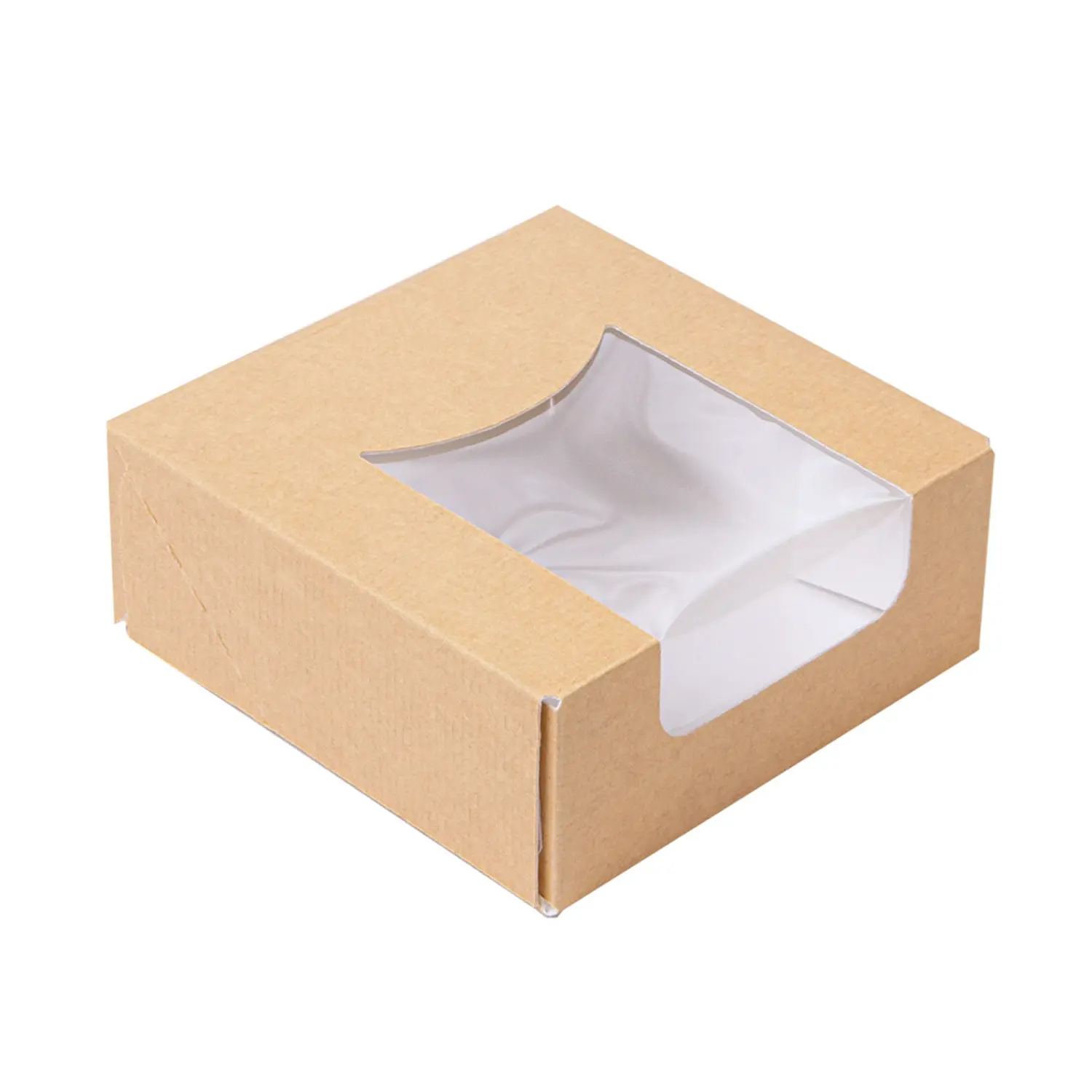 Contenitori sushi+finestra thepack  10x10x4 cm marrone cartone nano-micro + opp (400 unità)