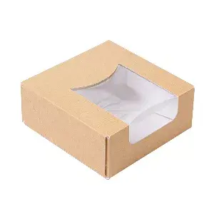 Contenitori sushi+finestra thepack  10x10x4 cm marrone cartone nano-micro + opp (400 unità)