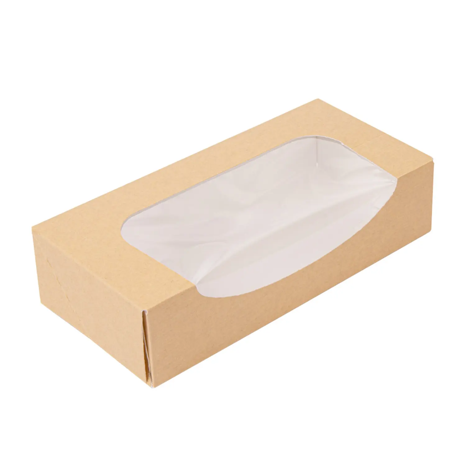 Contenitori sushi+finestra thepack  19,7x9x4,5 cm marrone cartone nano-micro + opp (400 unità)