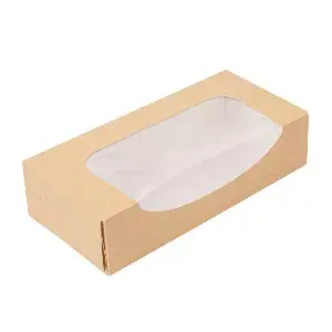 Contenitori sushi+finestra thepack  19,7x9x4,5 cm marrone cartone nano-micro + opp (400 unità)