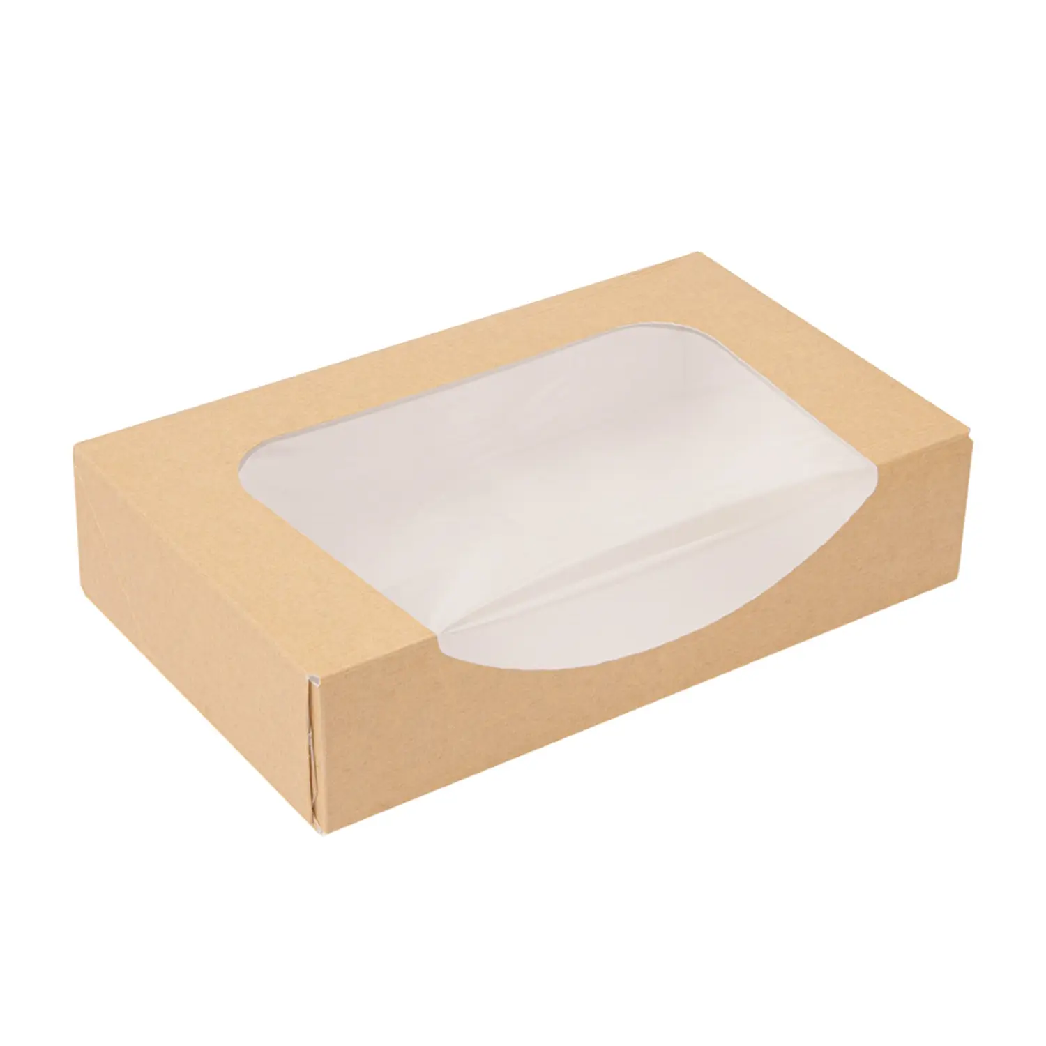 Contenitori sushi+finestra thepack  19,7x12x4,5 cm marrone cartone nano-micro + opp (400 unità)