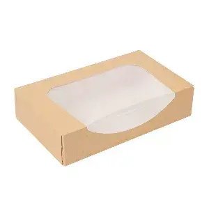 Caixas sushi+janela thepack  19,7x12x4,5 cm castanho cartão nano-micro + opp (400 unidade)