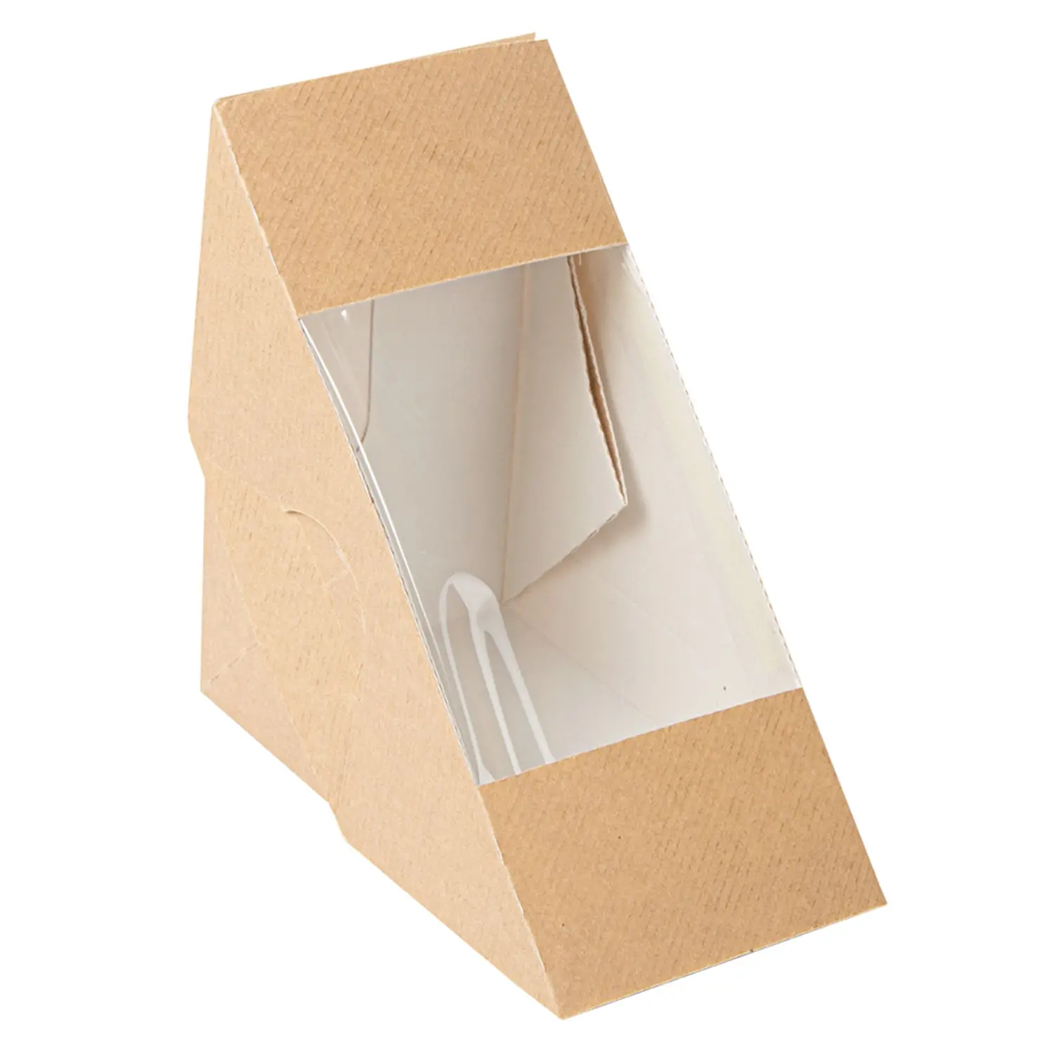 Caixas sandes duplo com janela thepack  12,4x12,4x7,5 cm natural cartão nano-micro + opp (500 unidade)