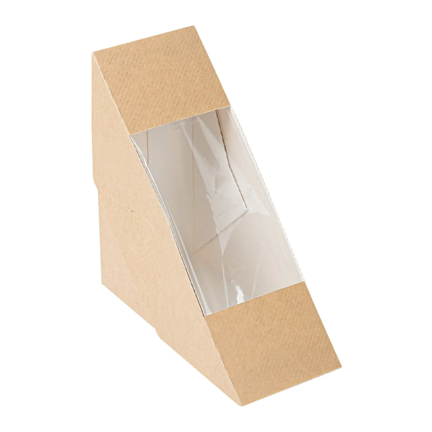 Caixas c/janela p/sandwich thepack  12,4x12,4x5,5 cm natural cartão nano-micro + opp (500 unidade)